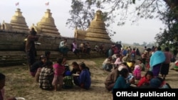 အစိုးရတပ်နဲ့ ရခိုင်လက်နက်ကိုင် AA အဖွဲ့တို့ရဲ့တိုက်ပွဲတွေကြောင့် တိမ်းရှောင်ထွက်ပြေးခဲ့ကြသော စစ်ရှောင်များ (သတင်းဓာတ်ပုံ-Rakhine Ethnics Congress)