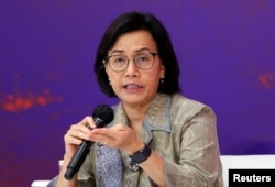 Menteri Keuangan Sri Mulyani Indrawati di Nusa Dua, Bali, 14 Juli 2022. (Foto: Made Nagi/Pool via REUTERS)