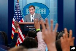 National Security Council spokesman John Kirby speaks during the daily briefing at the White House in Washington, Oct. 26, 2022.
