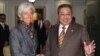 Indonesian President Susilo Bambang Yudhoyono, right, greets International Monetary Fund Managing Director Christine Lagarde prior to their meeting at the palace in Jakarta, Indonesia, July 10, 2012. 