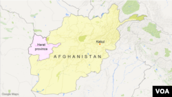 Letak provinsi Herat, Afghanistan.