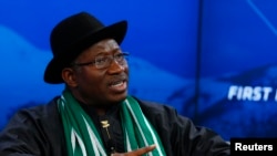 Presiden Nigeria, Goodluck Jonathan saat tampil dalam World Economic Forum di Davos Januari 2014 (foto: dok). Nigeria akan jadi tuan rumah Forum Ekonomi Dunia minggu ini. 