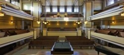 To save costs, Frank Lloyd Wright used concrete to rebuild Unity Temple in Illinois, the only remaining Wright Prairie-style building that is open to the public. (Courtesy Frank Lloyd Wright Foundation)