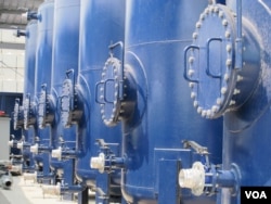 Part of the water treatment system at the dioxin remediation site at U.S. airbase in Da Nang, April 19, 2014.