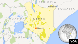 Peta wilayah Mandera, Kenya.