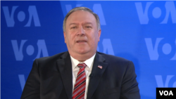 Mike Pompeo, waziri wa mambo ya nje Marekani akiwa makao makuu ya VOA 