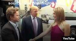 YouTube screen grab from video obtained by The Washington Post of lewd conversation about women between Donald Trump and Billy Bush.