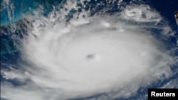 Badai Dorian tampak dari Stasiun Antariksa Internasional, 1 September 2019. (Foto: NASA via Reuters)