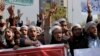 Pakistani students of Islamic seminaries chant slogans during a rally in support of blasphemy laws, in Islamabad, Pakistan, March 8, 2017. Hundreds of students rallied in the Pakistani capital, urging the government to remove blasphemous content from social media and take stern action against those who posted blasphemous content on social media. 