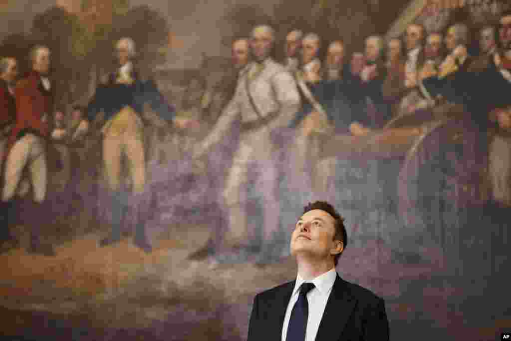 Elon Musk arrives before the 60th Presidential Inauguration in the Rotunda of the U.S. Capitol in Washington, Jan. 20, 2025. 