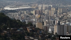 General view of the Olympic Stadium, undergoing renovation to stage athletic competitions during the Rio 2016 Olympic Games, in Rio de Janeiro, Brazil, Nov. 9, 2015. 