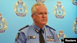 Police Commissioner Chris Dawson addresses the media in Perth, Australia, May 11, 2018. (AAP/Rebecca Le May/via) 