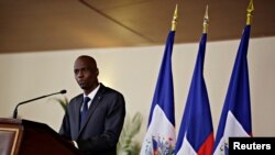 Presiden Haiti Jovenel Moise saat berbicara di sebuah forum di Port-au-Prince, Haiti, 30 Oktober 2020. (Foto: Reuters)