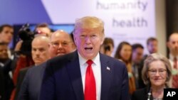 U.S. President Donald Trump arrives at the World Economic Forum in Davos, Switzerland, Jan. 22, 2020. 
