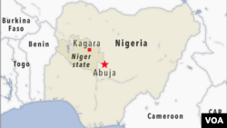 Peta negara bagian Niger di Nigeria.