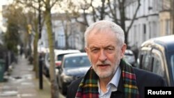 Britain's Labour Party leader Jeremy Corbyn is seen near his home in London, Britain, Dec. 14, 2019. 