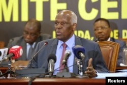 FILE - Angolan President and MPLA leader, Jose Eduardo dos Santos attends a party central committee at a meeting in Luanda, Angola, Dec. 2 ,2016.