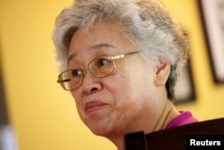 FILE - Myunghee Bae, the mother of Kenneth Bae, is pictured during an interview with Reuters in Lynnwood, Washington, Aug. 7, 2013.
