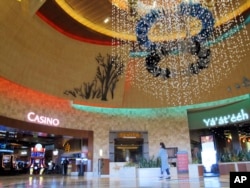 The lobby of the Navajo Nation's Twin Arrows Casino, east of Flagstaff, Ariz., is seen Tuesday, May 15, 2018. American Indian tribes are welcoming the opportunity to add sports betting to potentially hundreds of casinos across the country after the U.S. S