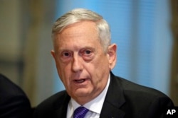 Defense Secretary Jim Mattis answers a question about the ambush of U.S. troops in Niger at the Pentagon, Oct. 19, 2017, in Washington.