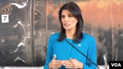 L'Ambassadeur Nikki Haley, Représentant permanent des États-Unis auprès des Nations Unies