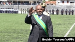 Le président des Comores Azali Assoumani lors d'une cérémonie officielle, à Moroni, le 26 mai 2016.