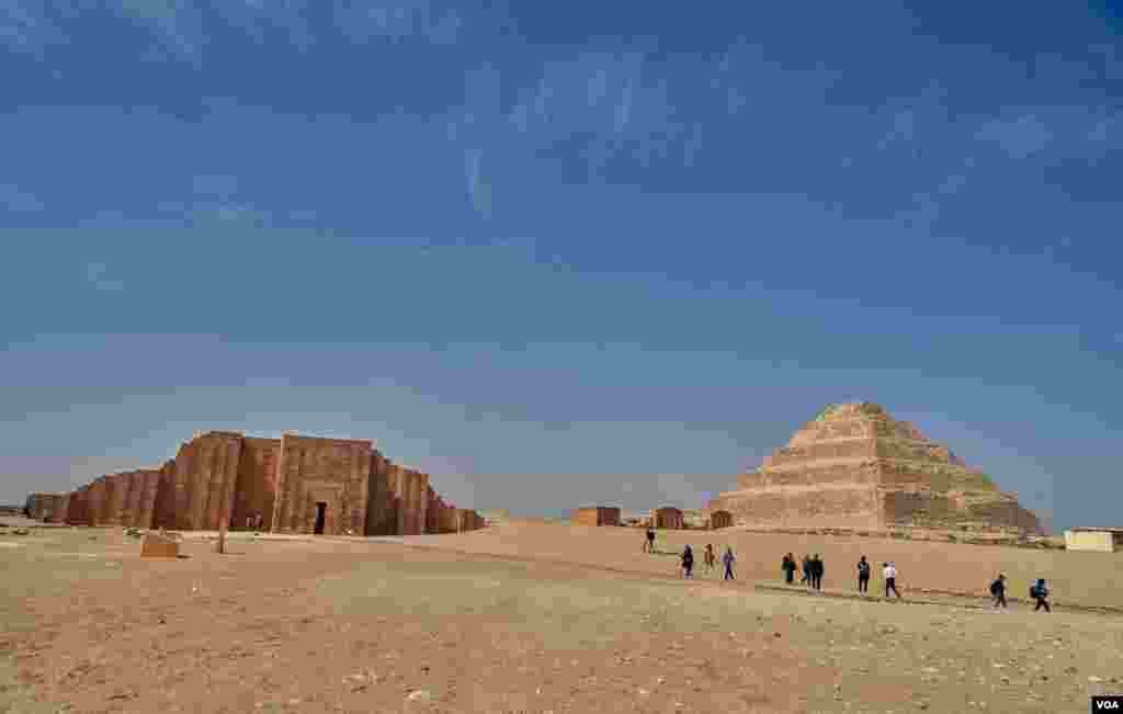 The Step Pyramid is the highlight of Saqqara's monuments. It's the oldest monumental stone building in history and Egypt's oldest pyramid. It was commissioned by Djoser (c.2648-2667 BC), the second king of the Third Dynasty. (H. Elrasam/VOA)