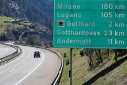 The motorway A2 is seen amid an outbreak of the coronavirus disease (COVID-19) near Wassen, Switzerland, April 10, 2020.