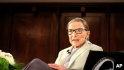 U.S. Supreme Court Justice Ruth Bader Ginsburg sits onstage as the third speaker of the David Berg Distinguished Speakers Series, during an event organized by the Museum of the City of New York, Dec. 15, 2018. 