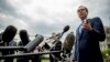 Treasury Secretary Steve Mnuchin takes a question from a reporter outside the West Wing of the White House in Washington, Sept. 9, 2019.