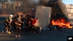 Manifestants à Bagdad en Irak, 4 octobre 2019.