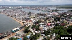 FILE - A general view shows the city of Monrovia, Liberia, Oct. 12, 2017. 