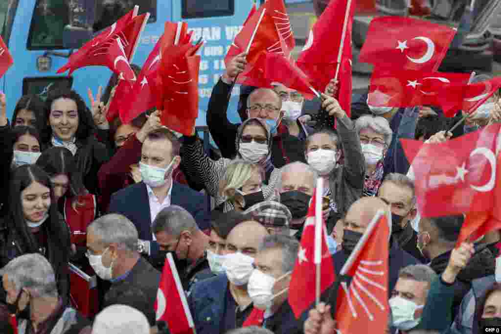Turkey's main opposition party CHP leader Kilicdaroglu is holding a rally in Mersin, Turkey