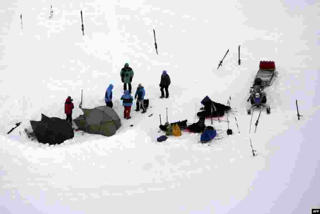 A tourist camp in Svalbard. A Czech tourist was mauled by a polar bear in Svalbard in Norway's Arctic, police said, illustrating the potential danger for those arriving to see this week's total eclipse of the sun. (Credit: Svalbard Police/Arild Lyssand)