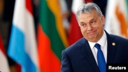 Hungarian Prime Minister Viktor Orban arrives at the EU summit in Brussels, Belgium, March 9, 2017.