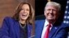 La vice-présidente démocrate Kamala Harris et l'ancien president républicain Donald Trump, principaux candidats à la présidentielle du 5 novembre 2024 aux Etats-Unis (AP)
