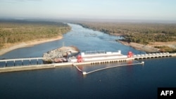 FILE - A general view of the Cambodia's 400 megawatt Lower Sesan 2 hydroelectric dam is seen during the inauguration in Stung Treng province on December 17, 2018.