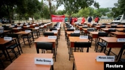 Majina ya watoto wa kike wa shule ya Chibok waliotekwa na kundi la Boko haram huko Nigeria.