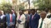 Les leaders de la coordination des actions citoyennes Wakit Tama, à N'Djamena, au Tchad, le 10 février 2022. (VOA/André Kodmadjingar).
