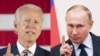 Kolase foto Presiden AS Joe Biden (kiri) berbicara di Darby, Pennsylvania, pada 17 Juni 2020, dan Presiden Rusia Vladimir Putin di kediaman negara bagian Novo-Ogaryovo di luar Moskow pada 31 Januari 2018. (Foto: AFP)