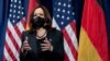 Wakil Presiden AS Kamala Harris berbicara pada Konferensi Keamanan Munich di Jerman, Minggu (20/2). 