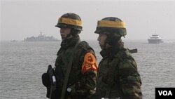 Marinir Korea Selatan berpatroli di perbatasan pulau Yeonpyeong, di lepas pantai Laut Kuning, Korea Selatan (foto: dok)