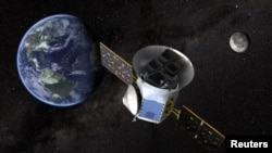 TESS, the Transiting Exoplanet Survey Satellite, is shown in this conceptual illustration obtained by Reuters on March 28, 2018. NASA plans to send TESS into orbit from the Kennedy Space Center in Florida aboard a SpaceX Falcon 9 rocket set for blastoff 