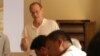 FILE: Professor Alex Hinton is giving a talk on 'What is Genocide?' to Genocide Education National Teacher of the Ministry of Education, Youth and Sports, on March 18, 2016. (Photo DC-Cam)