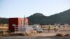 A view of the entrance to Bonanza Creek Ranch where Hollywood actor Alec Baldwin fatally shot a cinematographer and wounded a director when he discharged a prop gun on the movie set of the film "Rust" in Santa Fe, New Mexico, October 22, 2021. 