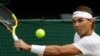 Rafael Nadal lors d'un match de Wimbledon contre Roger Federer, Angleterre, le 12 juillet 2019.