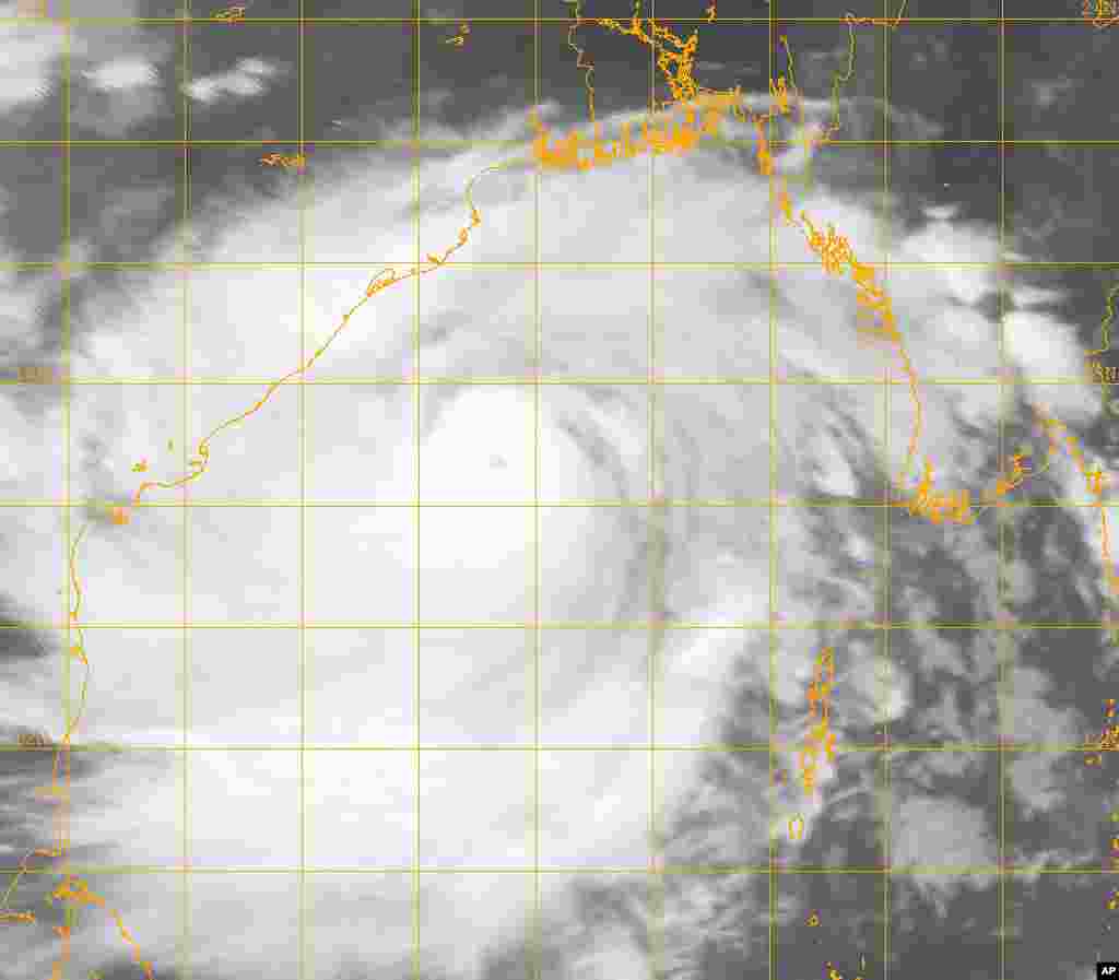 This image provided by the U.S. Naval Research Lab shows Cyclone Phailin on Oct. 11, 2013.