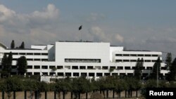 FILE - A general view of the Parliament building in Islamabad, Pakistan, Jan. 23, 2019. 