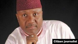 Gwamnan jihar Adamawa Jubila Bindo na APC inda jam'iyyarsa ta lashe zaben duk kananan hukumomin jihar