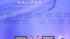FILE - The backdrop and the Canadian and U.S. participants' chairs are seen at the Halifax International Security Forum, in Halifax, Nova Scotia, Canada, Nov. 22, 2013. Due to the coronavirus pandemic, this year's forum was held virtually.